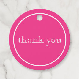 Dank u in roze ronde bedankjes labels