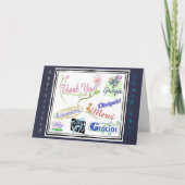 Dank u in Vele Talen Bedankkaart (Voorkant)