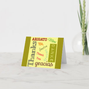 Dank u in Vele Talen het Ontwerp van de Typografie Bedankkaart
