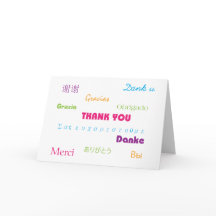 Dank u in vele talen Kaart