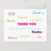 Dank u in vele talen roze blauw Paarse groen Briefkaart (Voorkant)