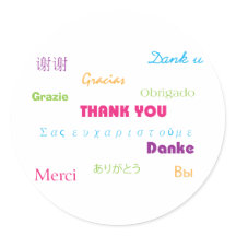 Dank u in vele talen Sticker