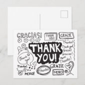 Dank U In Verschillende Talen Briefkaart (Voorkant / Achterkant)