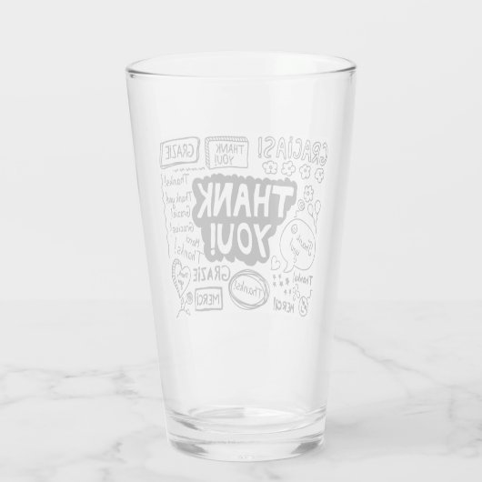 Dank u in verschillende talen glas (Achterkant)