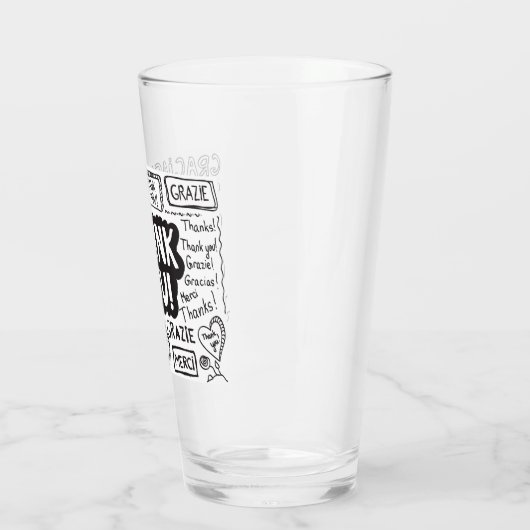 Dank u in verschillende talen glas (Links)