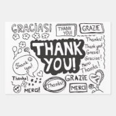 Dank u in verschillende talen inpakpapier vel (Voorkant)