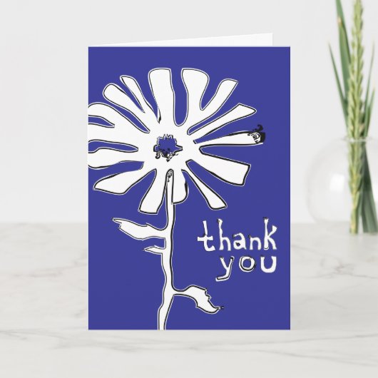 dank u : inktbloem bedankkaart (Voorkant)
