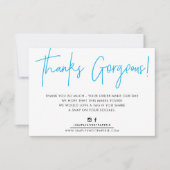 DANK U INSERT moderne schattige biro business aqua Bedankkaart (Voorkant)