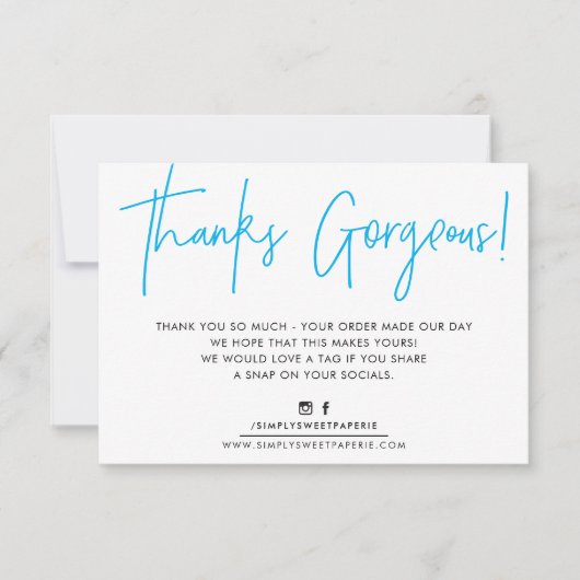 DANK U INSERT moderne schattige biro business aqua Bedankkaart (Voorkant)