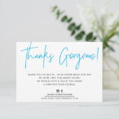 DANK U INSERT moderne schattige biro business aqua Bedankkaart (Staand voorkant)