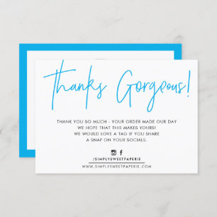 DANK U INSERT moderne schattige biro business aqua Bedankkaart