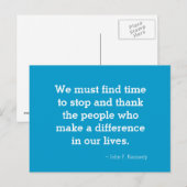 Dank u Inspirerend Briefkaart van het Citaat (Voorkant / Achterkant)