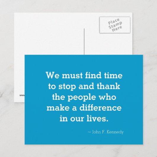 Dank u Inspirerend Briefkaart van het Citaat (Voorkant / Achterkant)