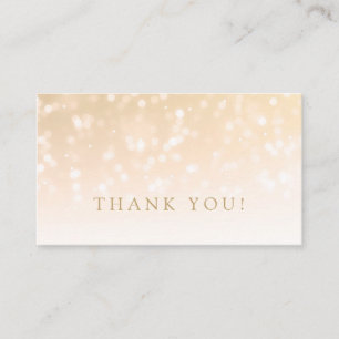 Dank u invoegen Gouden Bokeh Sparkle Lights Informatiekaartje