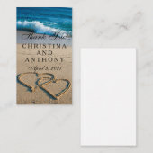 Dank u invoegen hart op de Shore Beach bruiloft Informatiekaartje (Voorkant / Achterkant)