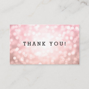 Dank u invoegen Roos Blush Pink Glitter Lights Informatiekaartje