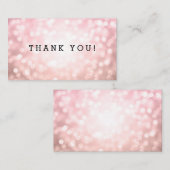 Dank u invoegen Roos Blush Pink Glitter Lights Informatiekaartje (Voorkant / Achterkant)