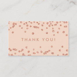 Dank u invoegen Roos Gold Glitter Confetti Blush Informatiekaartje