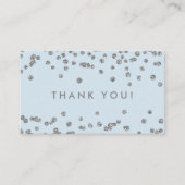 Dank u invoegen Silver Glitter Confetti Ice Blue Informatiekaartje (Voorkant)