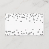 Dank u invoegen Silver Glitter Confetti White Informatiekaartje (Achterkant)