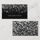 Dank u invoegen Silver Midnight Glam Informatiekaartje (Voorkant / Achterkant)