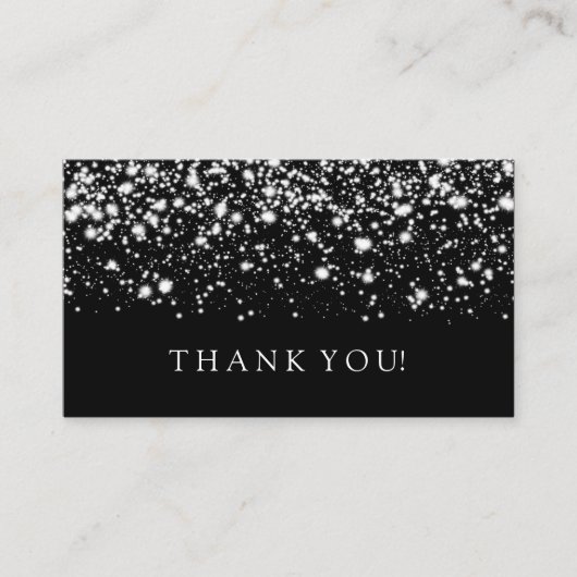 Dank u invoegen Silver Midnight Glam Informatiekaartje (Voorkant)