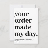 Dank u Invoegen voor verpakking Bedankkaart (Voorkant)