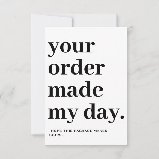 Dank u Invoegen voor verpakking Bedankkaart (Voorkant)