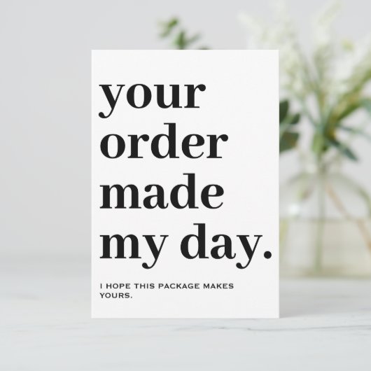 Dank u Invoegen voor verpakking Bedankkaart (Staand voorkant)