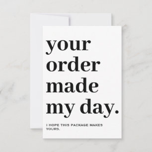 Dank u Invoegen voor verpakking Bedankkaart