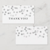 Dank u invoegen Zilveren Folie Glitter Lichten Informatiekaartje (Voorkant / Achterkant)