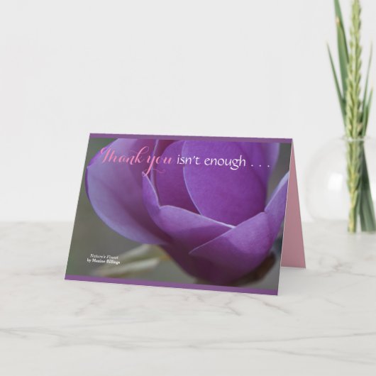 "Dank u is niet Genoeg" Wenskaart Bedankkaart (Voorkant)