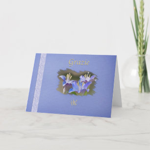 Dank u, Italiaanse Grazie, Bedankkaart