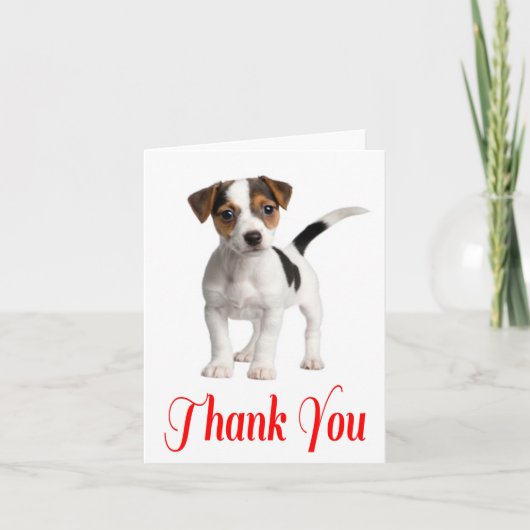 Dank u Jack Russell Terrier Puppy Dog Note Kaart (Voorkant)