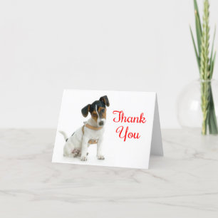 Dank u Jack Russell Terrier Puppy Dog Note Kaart