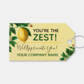 Dank u "Je bent de Zest" Waardering Lemon Cadeaulabel (Voorkant (Horizontaal))