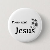 Dank u Jesus Zonnebloemen Zwart Wit Christelijk Ronde Button 5,7 Cm (Voorkant)