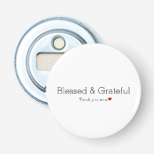 Dank u Jezus Gezegend en dankbaar Faith Heart Button Flesopener