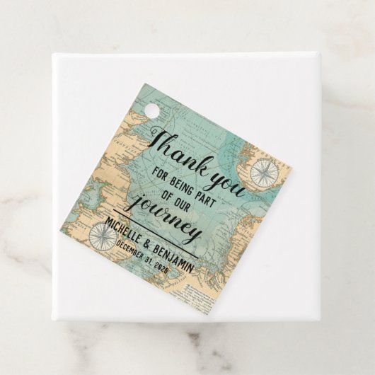 Dank u Journey Square Wedding Favor Label (In situ)