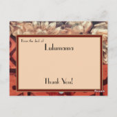 Dank U, jouw naam, ingelegd hout & gouden afbeeldi Briefkaart (Achterkant)