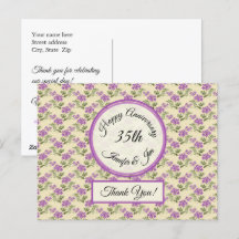 Dank u - Jubileum viooltjes op Bleek geel