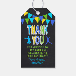Dank u Jump Bounce Blue Party Favoriet Label Cadeaulabel
