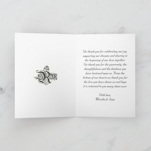 Dank u kaarden bedankkaart (Binnen)