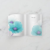 Dank u kaarden Blauwgroen Blauwe Paarse Witte Bedankkaart (Binnen)