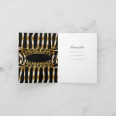 Dank u kaarden Elegant Gestreept Zwart Goud Bedankkaart (Binnen)