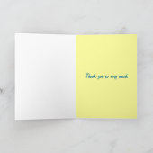 Dank u kaarden, Grappige vogel met giften Bedankkaart (Binnen)