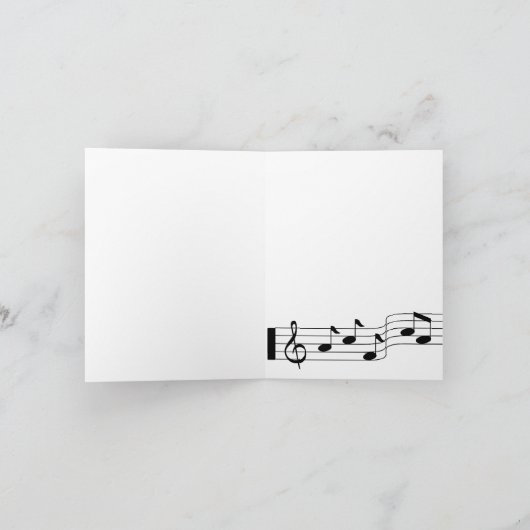 Dank u kaarden het Blauw van de Nota van de Muziek Bedankkaart (Binnen)