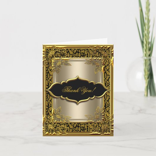 Dank u kaarden het Elegante Zwarte Goud van de Bedankkaart (Voorkant)