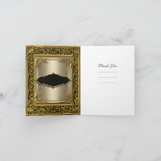 Dank u kaarden het Elegante Zwarte Goud van de Bedankkaart (Binnen)
