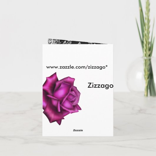 Dank u kaarden het Roze Zwarte Zilver van Rozen Bedankkaart (Achterkant)